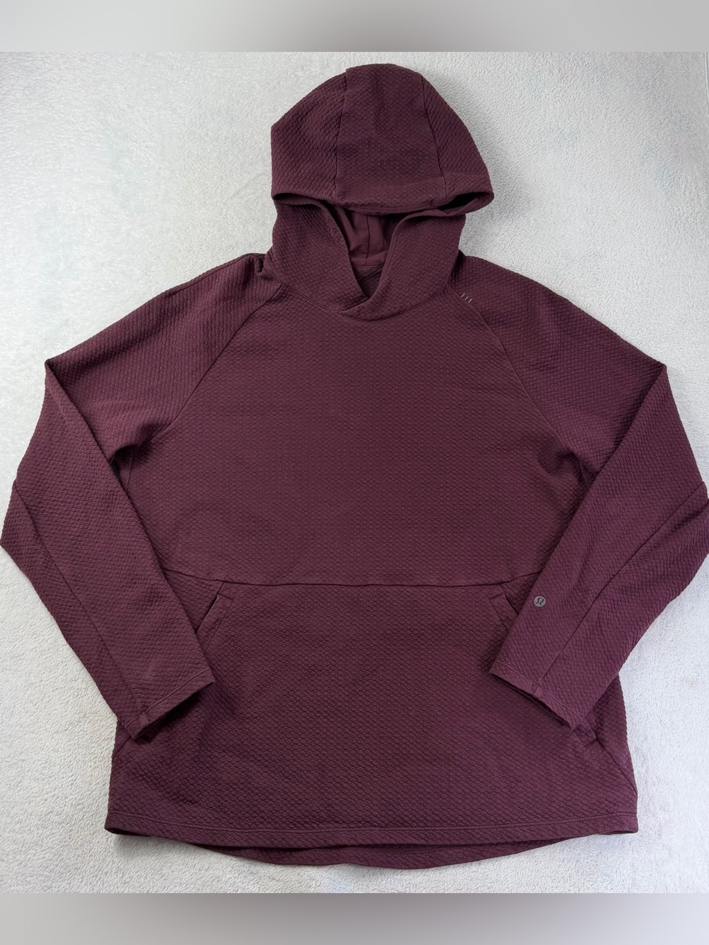 Lululemon At Ease Hoodie Men’s L Cassis Burgundy Textured Pullover